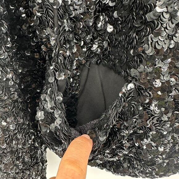 Charles Chang-Lima Sequin Blazer Jacket Womens 0 Black Tie Evening Yacht Party - Picture 3 of 9
